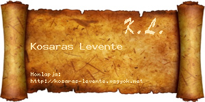 Kosaras Levente névjegykártya
